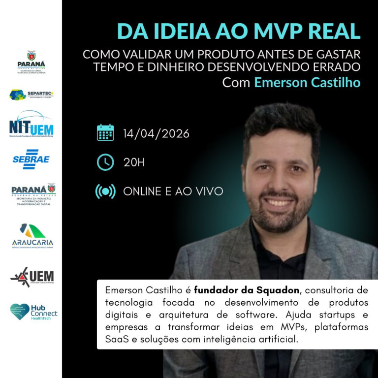 Capa Da ideia ao MVP real com Emerson Castilho - ONLINE